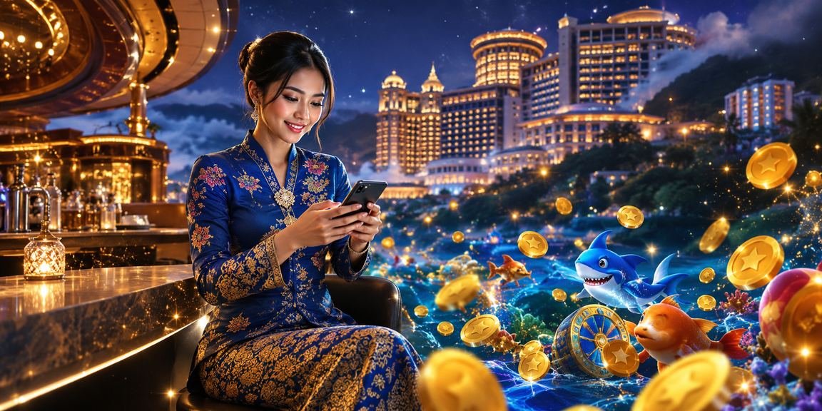 Pemain di Genting Highlands menikmati permainan memancing sambil menyemak odds bos96