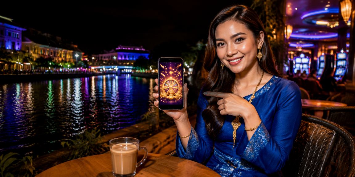 Pengguna perempuan di Melaka bermain kasino mudah alih bos96 dengan gaya baju kurung